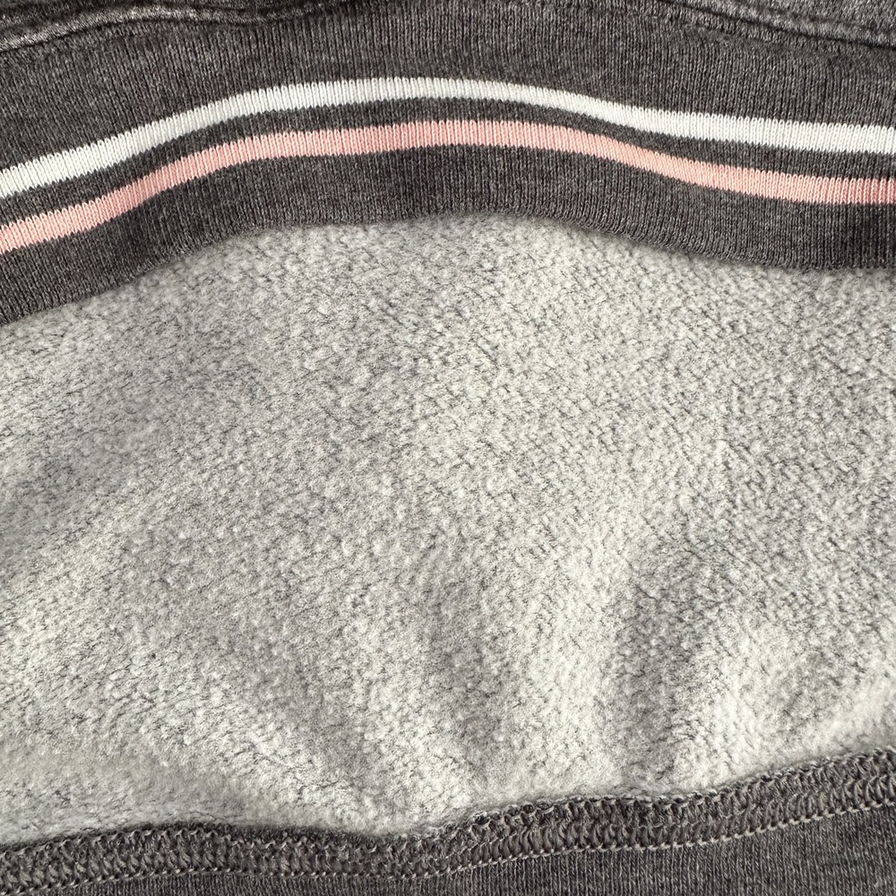 Nike S Collegiate Pink & Gray Pullover Hoodie Striped Hem Cuffs - Picture 9 of 10